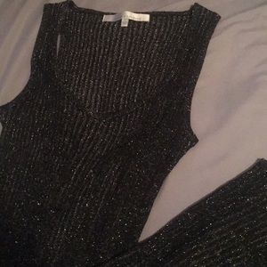 Black and gold knit dress